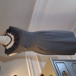 London Times Grey Dress with Ruffles Sz 4